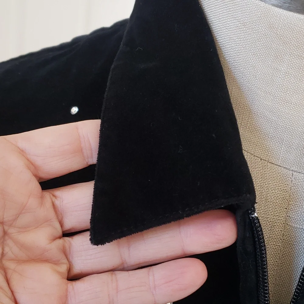 THE QUACKER FACTORY Black Velvet Rhinestone Jacket • Size Small - Picture 8 of 16